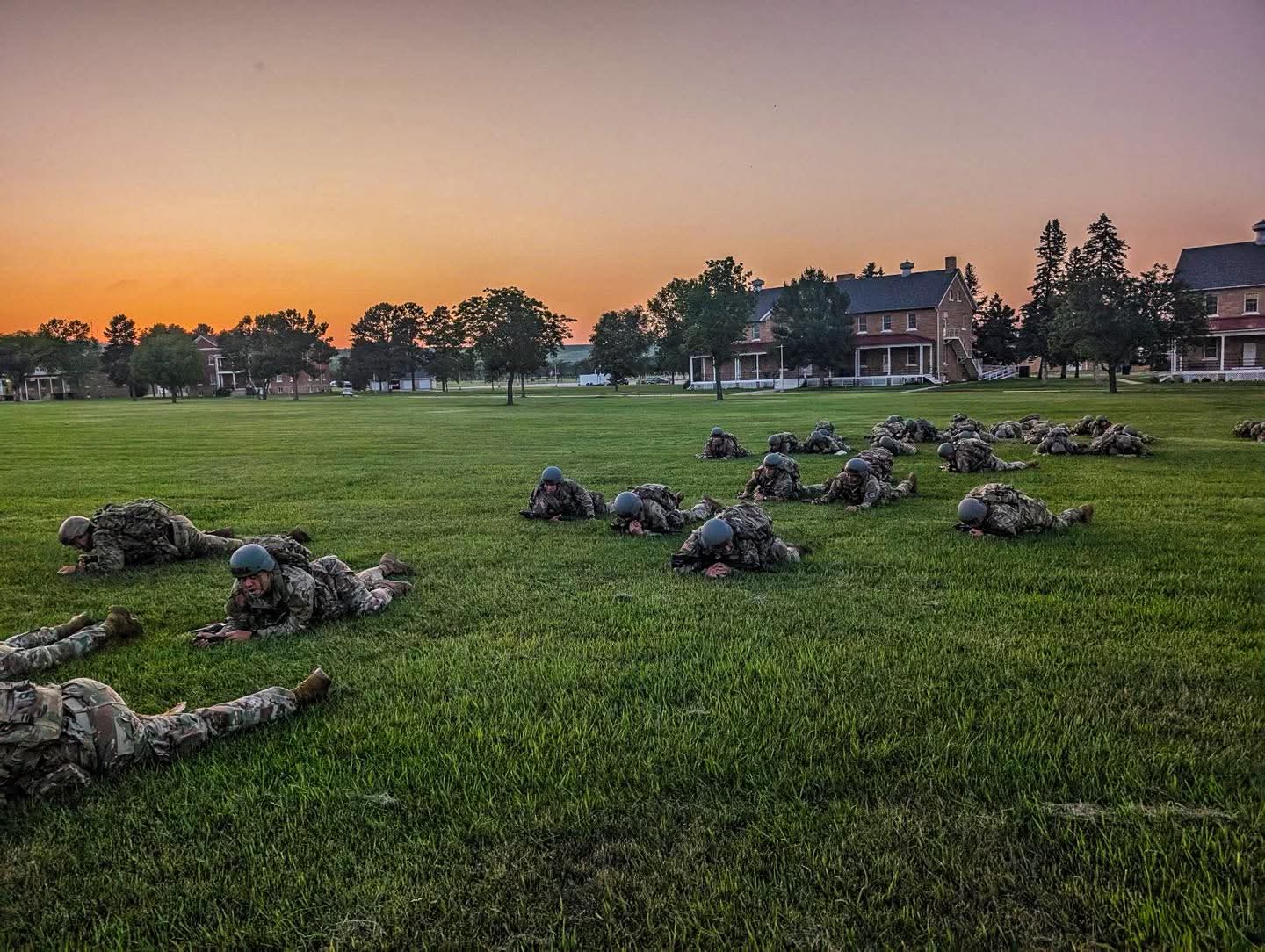 Low crawl at sunset